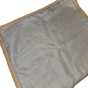 Pottery Barn 20x20 Linen Blend Pillow Cover Seafoam Green Braided Trim Zipper